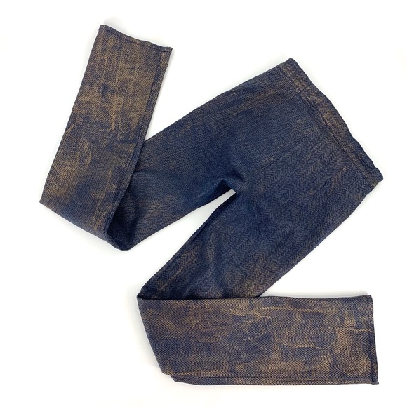 Bubblegum Gold Coated Reptile Print Slim Straight Mid Rise Jeggings, 9/10 - Picture 2 of 16